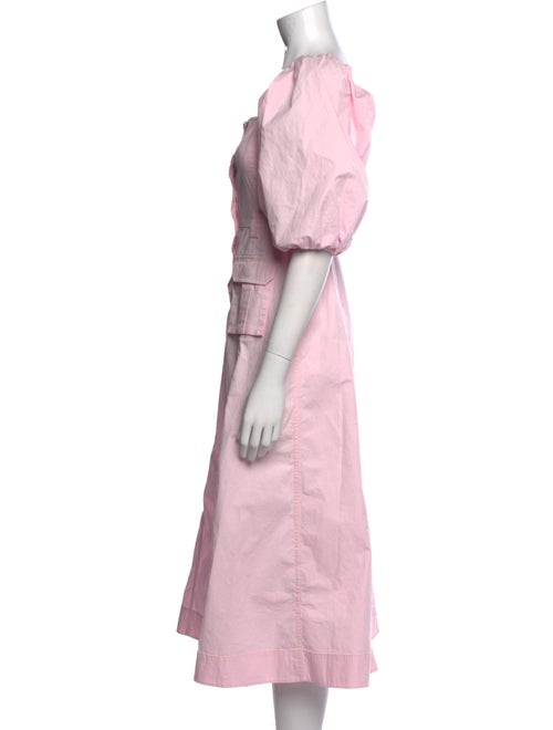 Ganni Square Neckline Midi Length Dress