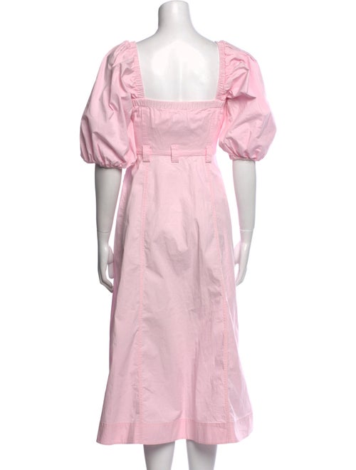 Ganni Square Neckline Midi Length Dress