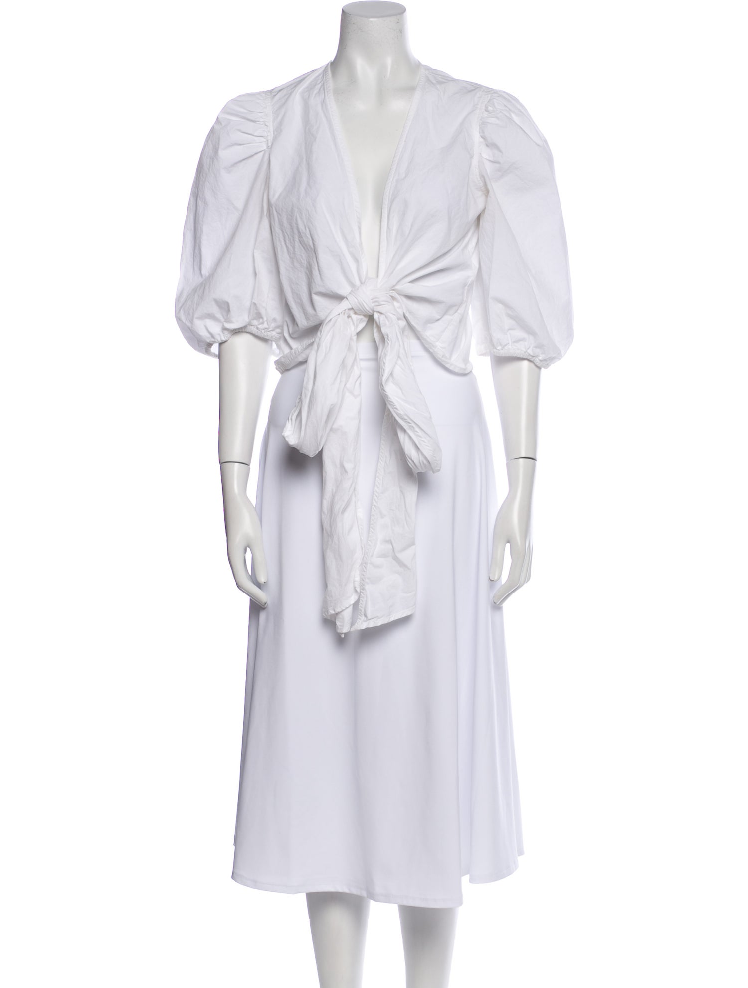 Ganni V-Neck Three-Quarter Sleeve Tunic