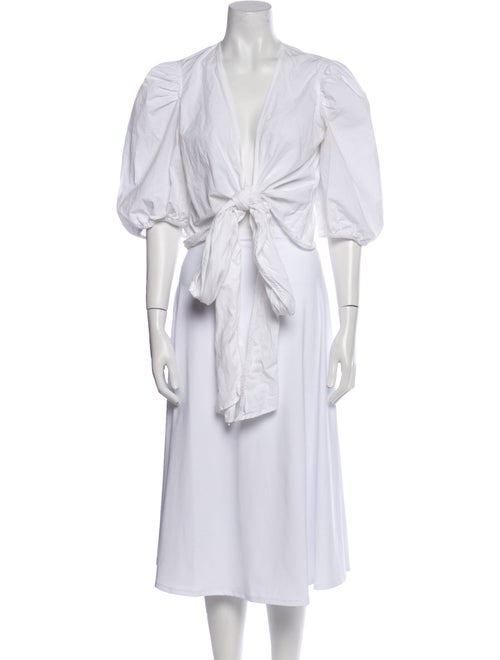 Ganni V-Neck Three-Quarter Sleeve Tunic