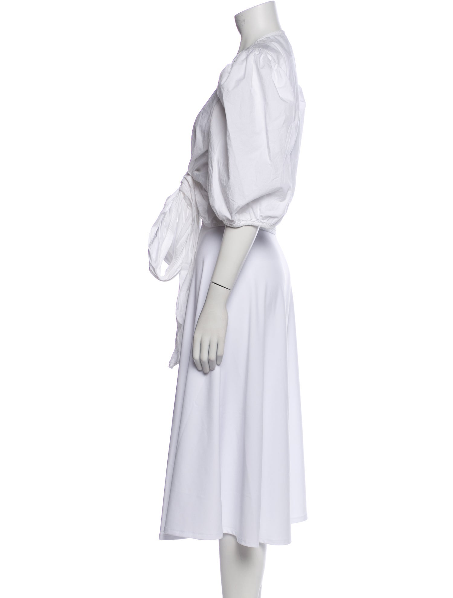 Ganni V-Neck Three-Quarter Sleeve Tunic