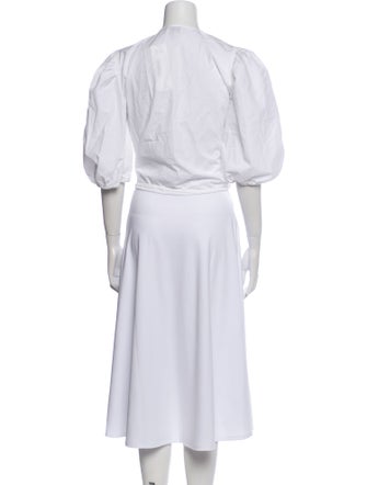 Ganni V-Neck Three-Quarter Sleeve Tunic