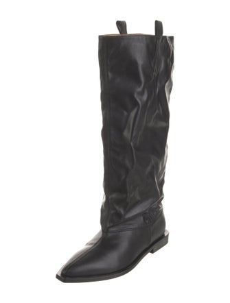 Ganni Leather Riding Boots