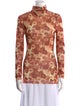Ganni Floral Print Turtleneck Sweatshirt