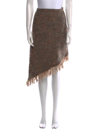 Ganni Wool Midi Length Skirt