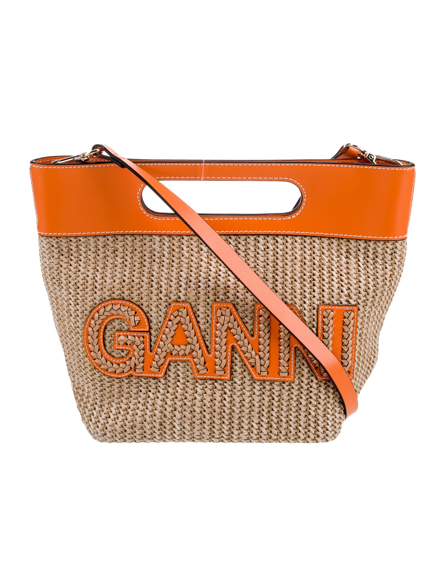 Ganni Raffia Bucket Bag