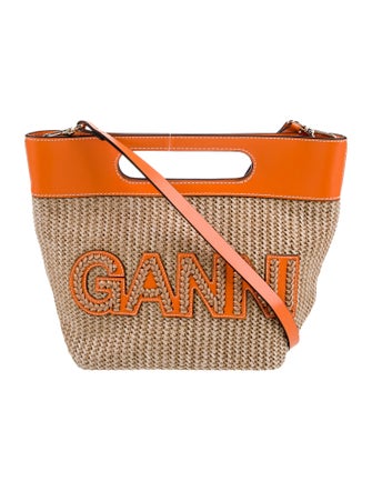 Ganni Raffia Bucket Bag