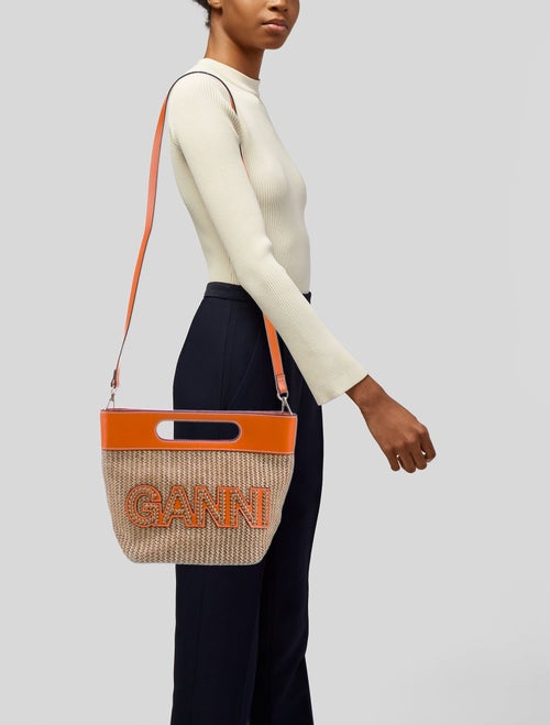Ganni Raffia Bucket Bag