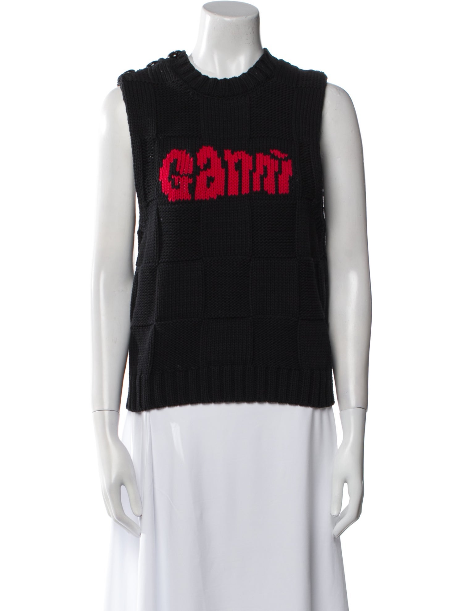 Ganni Graphic Print Crew Neck Sweater