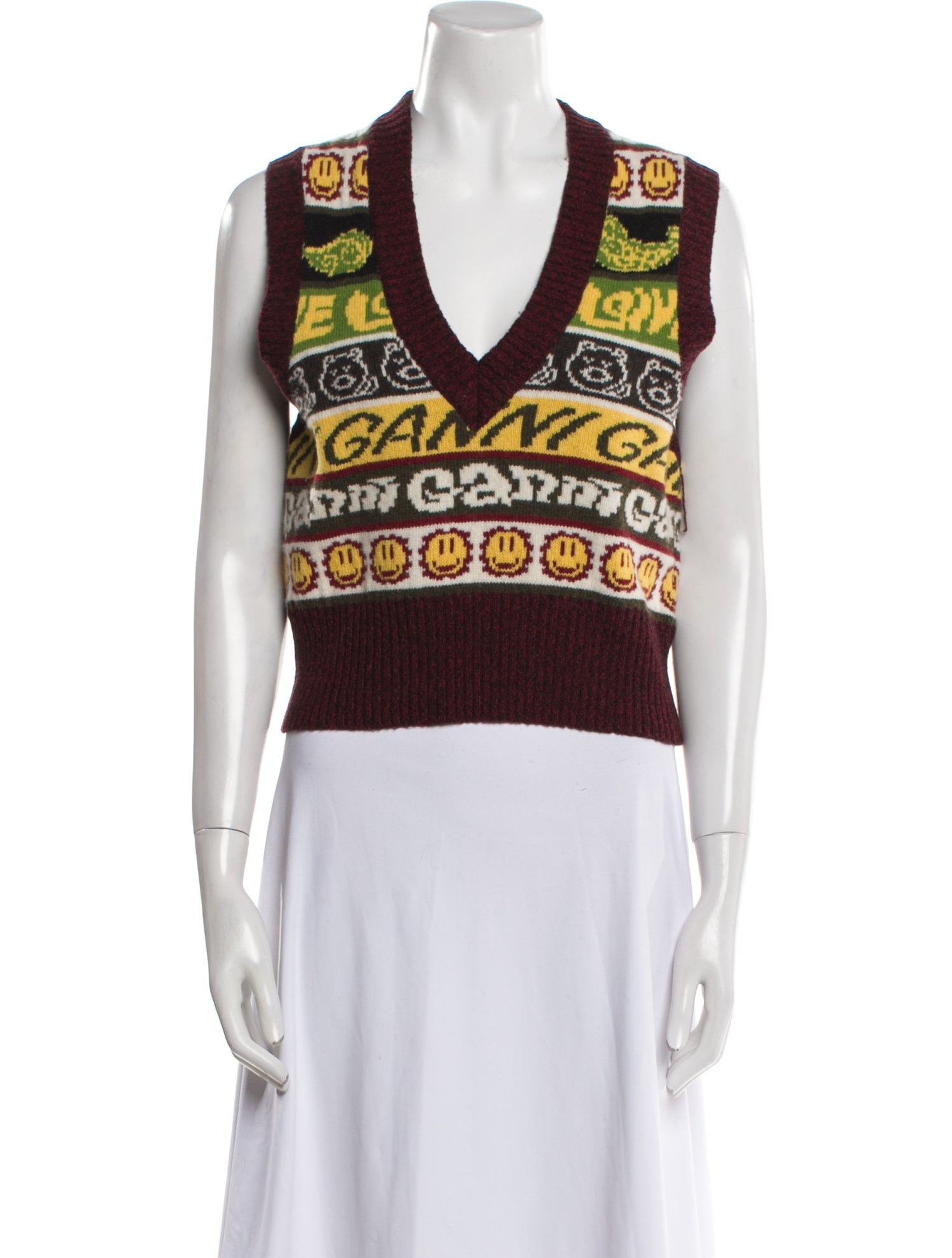 Ganni Wool Printed Sweater