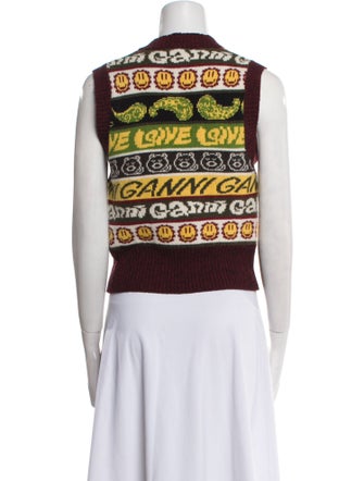 Ganni Wool Printed Sweater