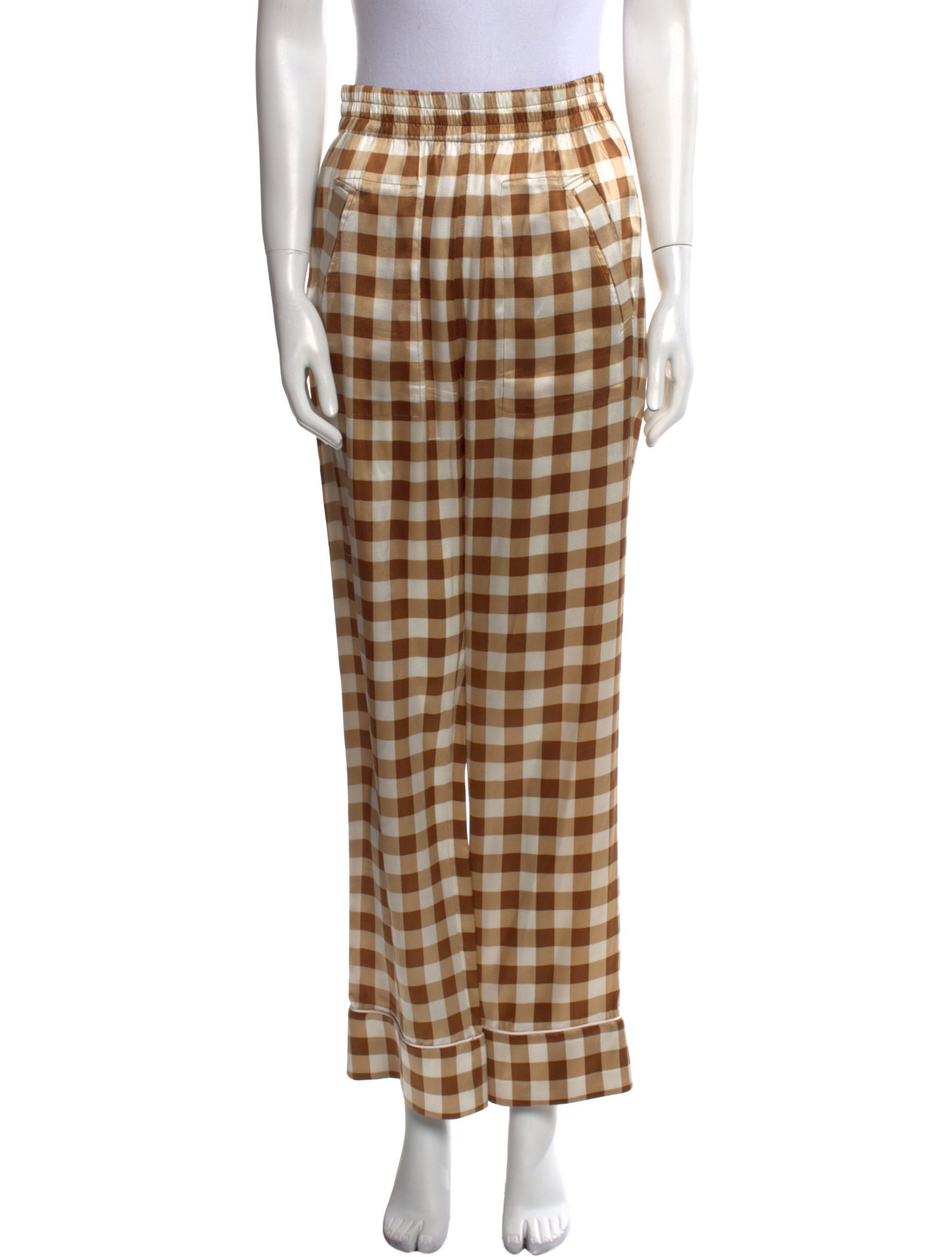 Ganni Silk Straight Leg Pants