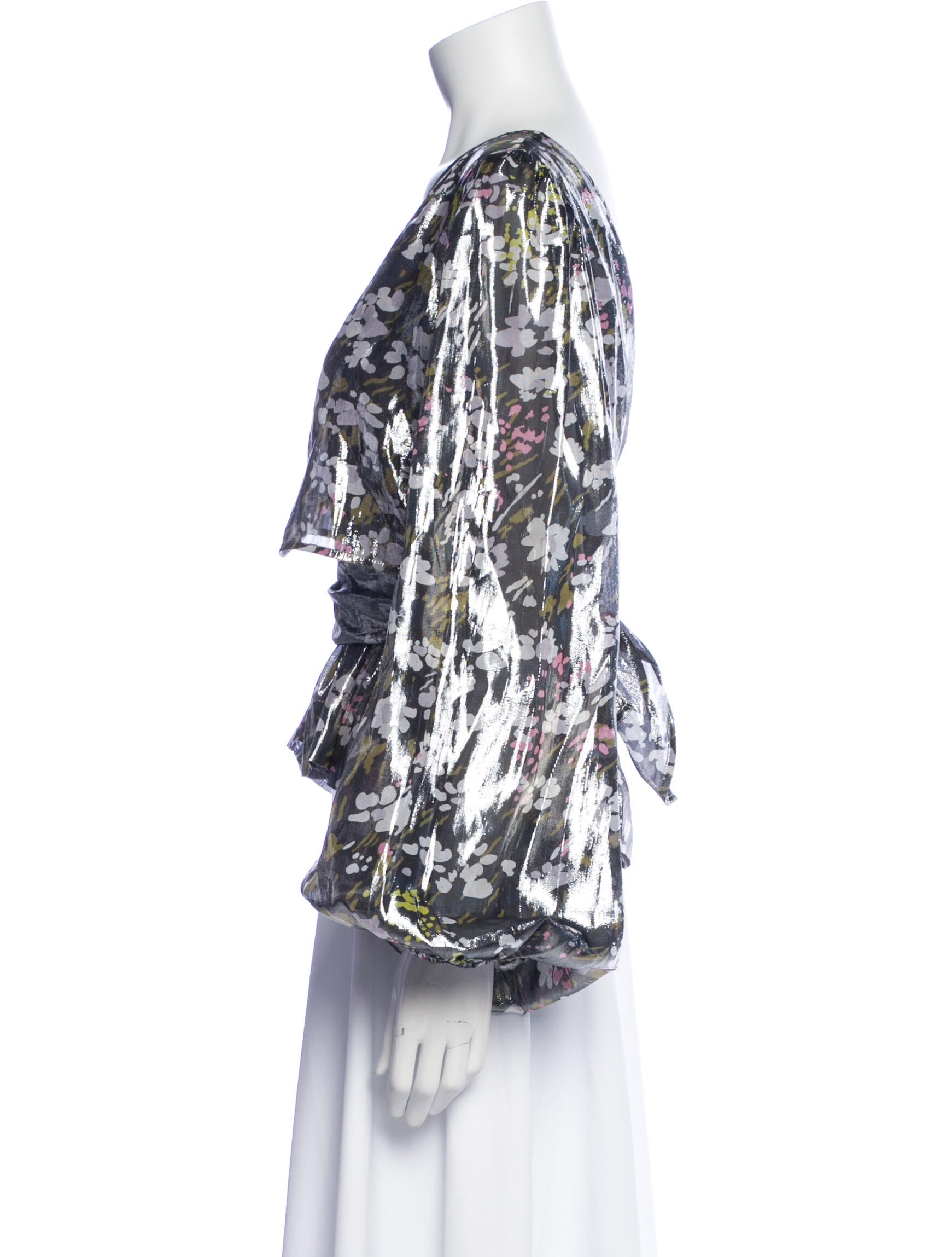 Ganni Silk Floral Print Blouse w/ Tags