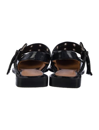 Ganni Patent Leather Slingback Flats