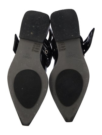 Ganni Patent Leather Slingback Flats