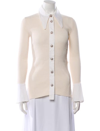 Ganni Long Sleeve Button-Up Top
