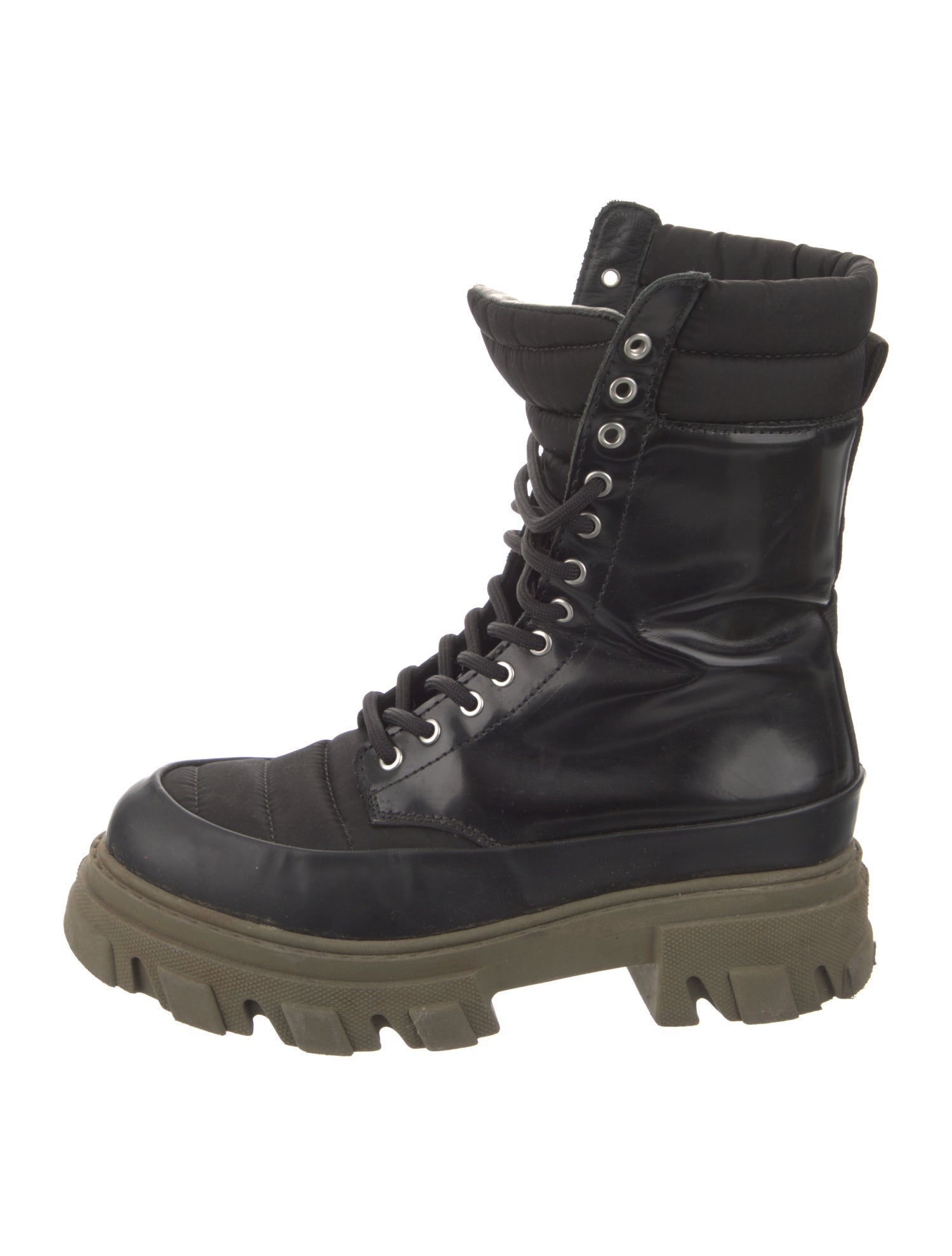 Ganni Leather Combat Boots