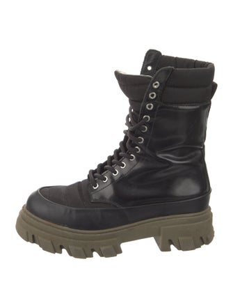 Ganni Leather Combat Boots