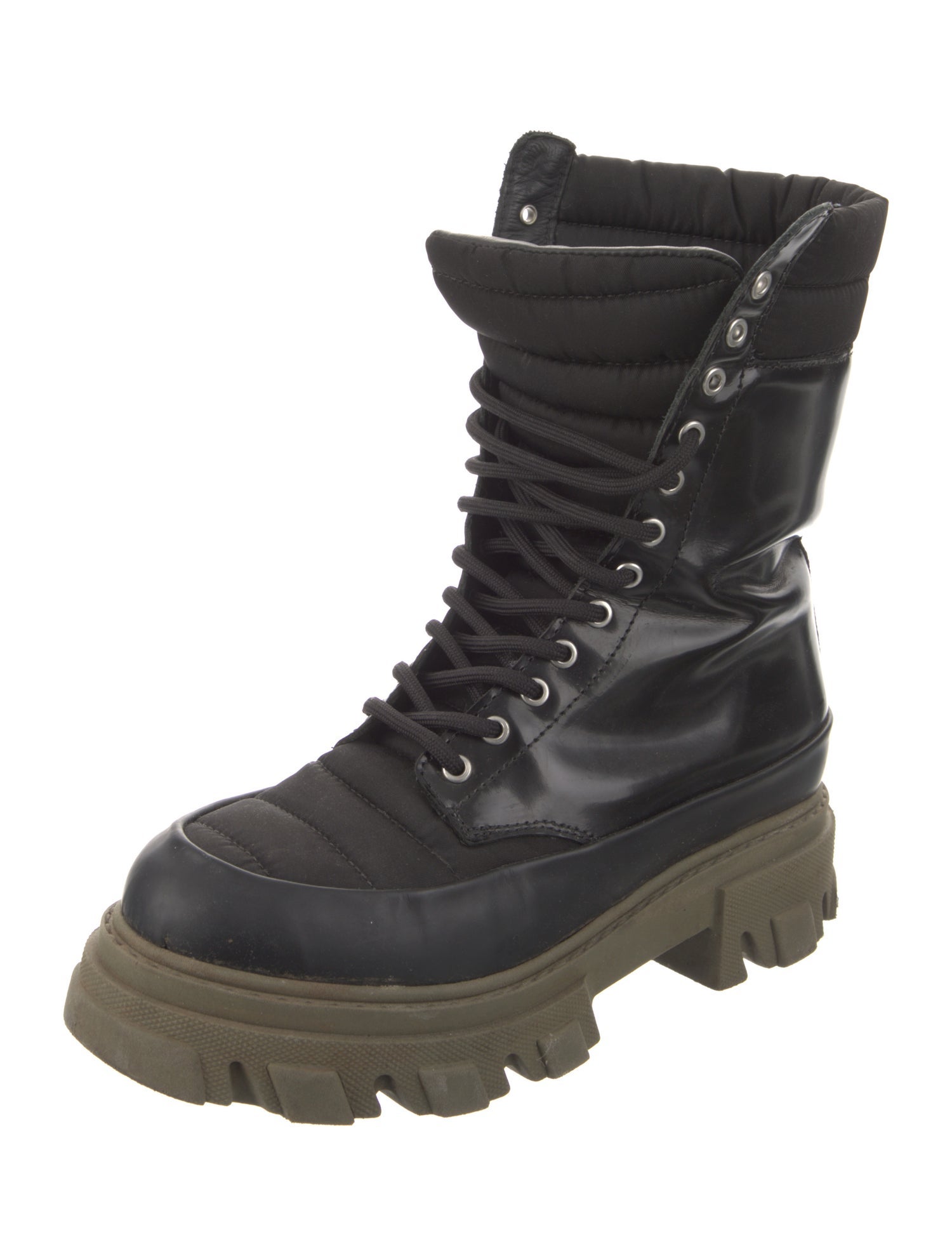 Ganni Leather Combat Boots