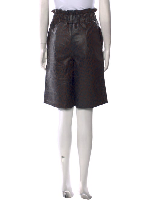 Ganni Lamb Leather Knee-Length Shorts