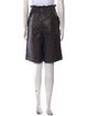 Ganni Lamb Leather Knee-Length Shorts