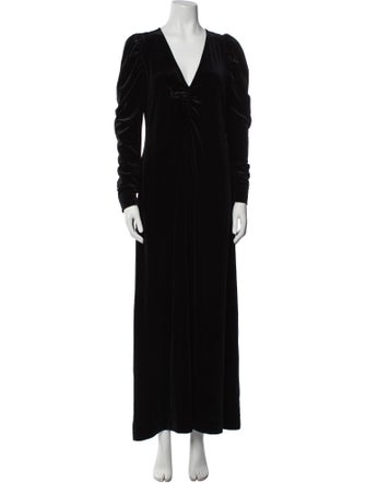 Ganni V-Neck Long Dress