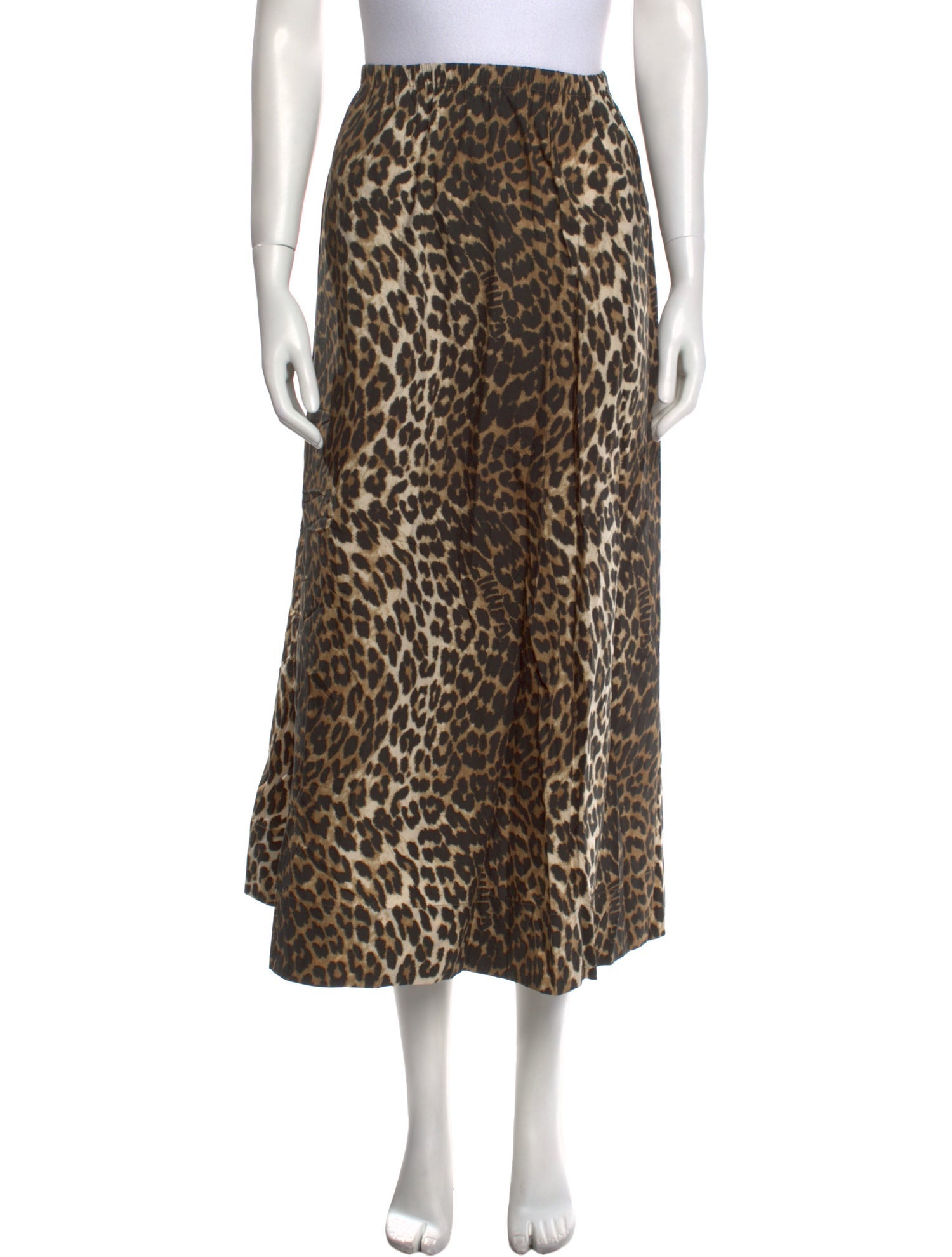 Ganni Animal Print Midi Length Skirt
