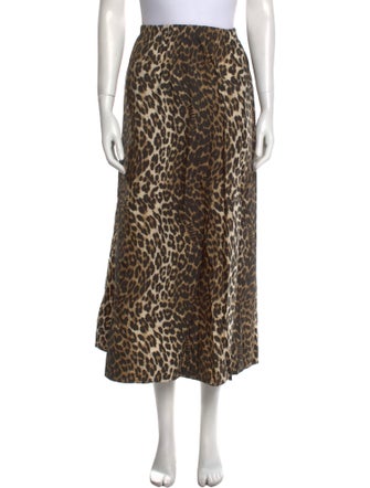 Ganni Animal Print Midi Length Skirt