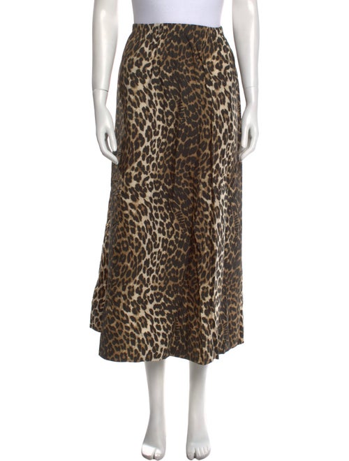 Ganni Animal Print Midi Length Skirt