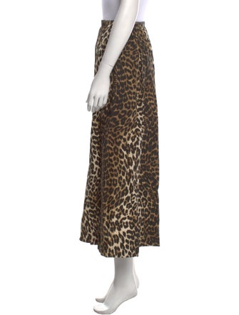 Ganni Animal Print Midi Length Skirt