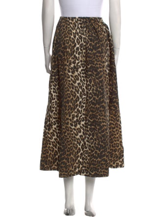 Ganni Animal Print Midi Length Skirt