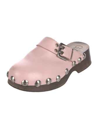 Ganni Leather Studded Accents Flats