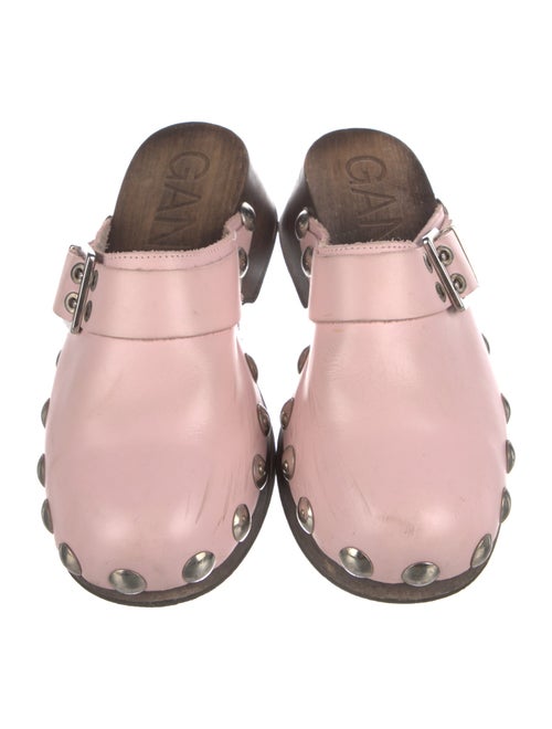 Ganni Leather Studded Accents Flats