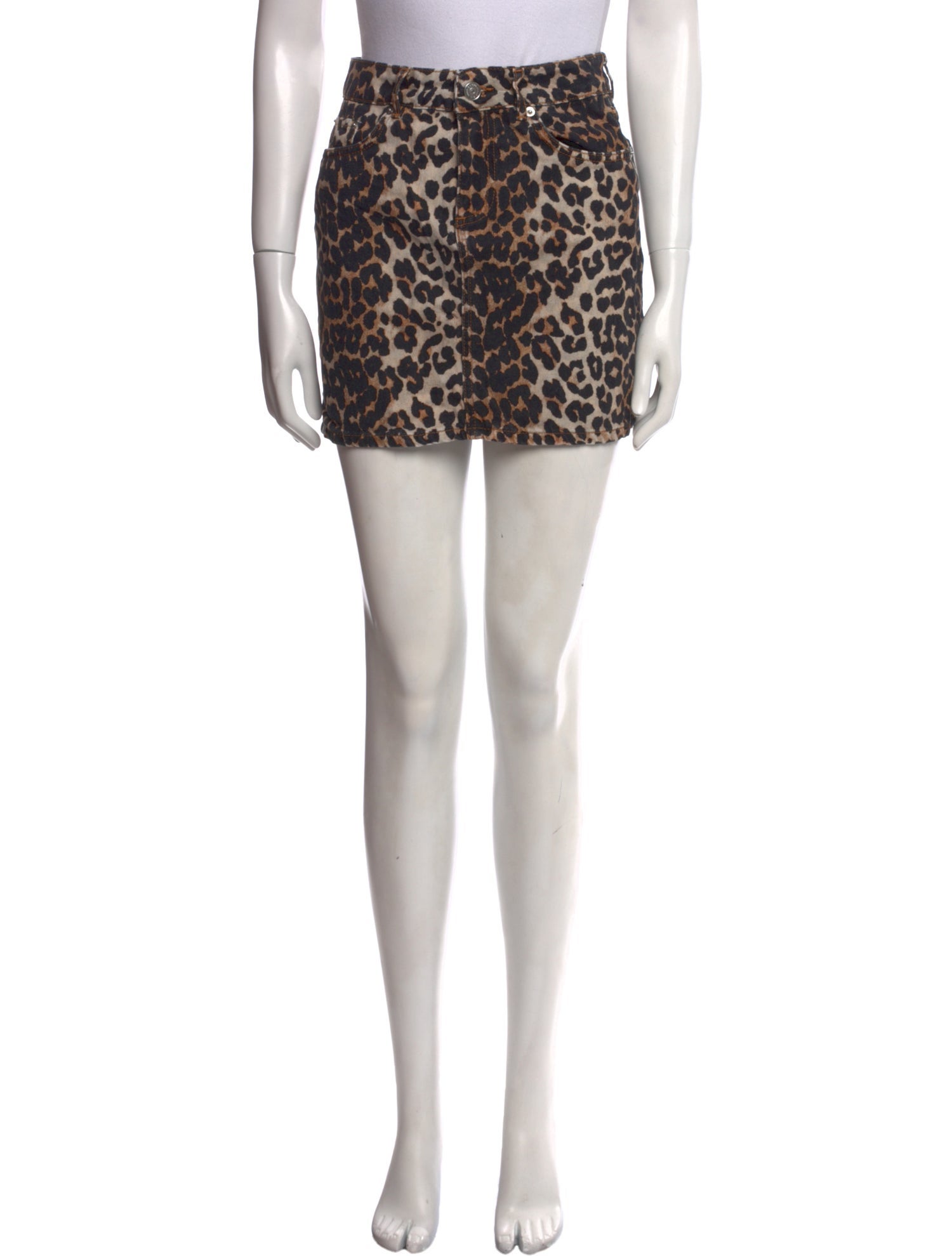 Ganni Animal Print Mini Skirt