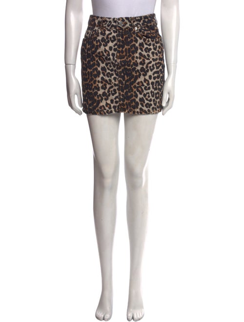 Ganni Animal Print Mini Skirt