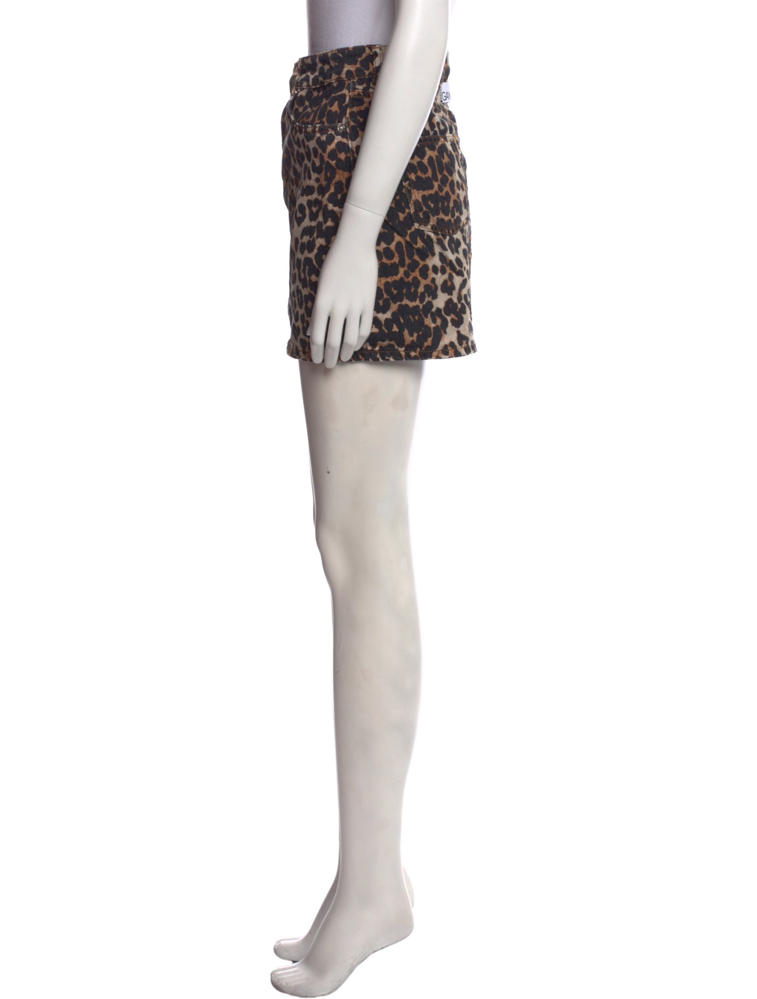 Ganni Animal Print Mini Skirt