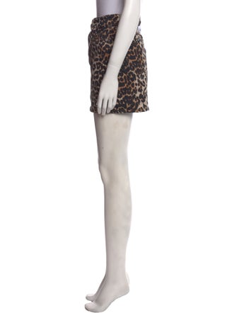 Ganni Animal Print Mini Skirt