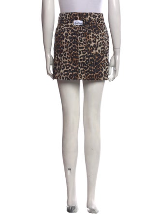 Ganni Animal Print Mini Skirt