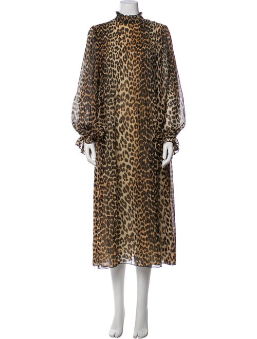 Ganni Animal Print Long Dress