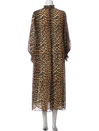 Ganni Animal Print Long Dress