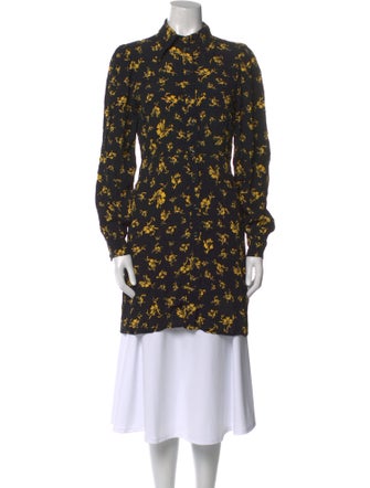 Ganni Floral Print Mock Neck Tunic