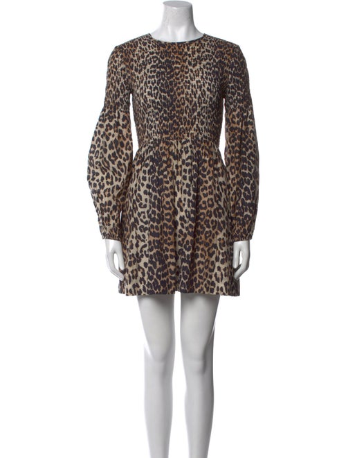 Ganni Animal Print Mini Dress