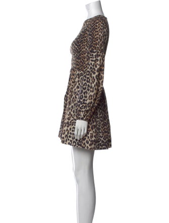 Ganni Animal Print Mini Dress