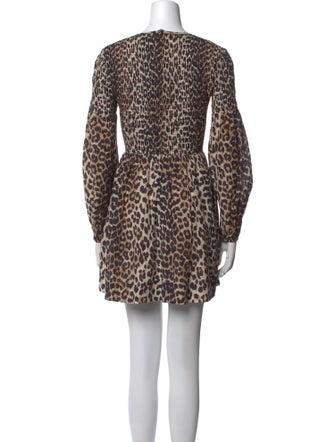Ganni Animal Print Mini Dress