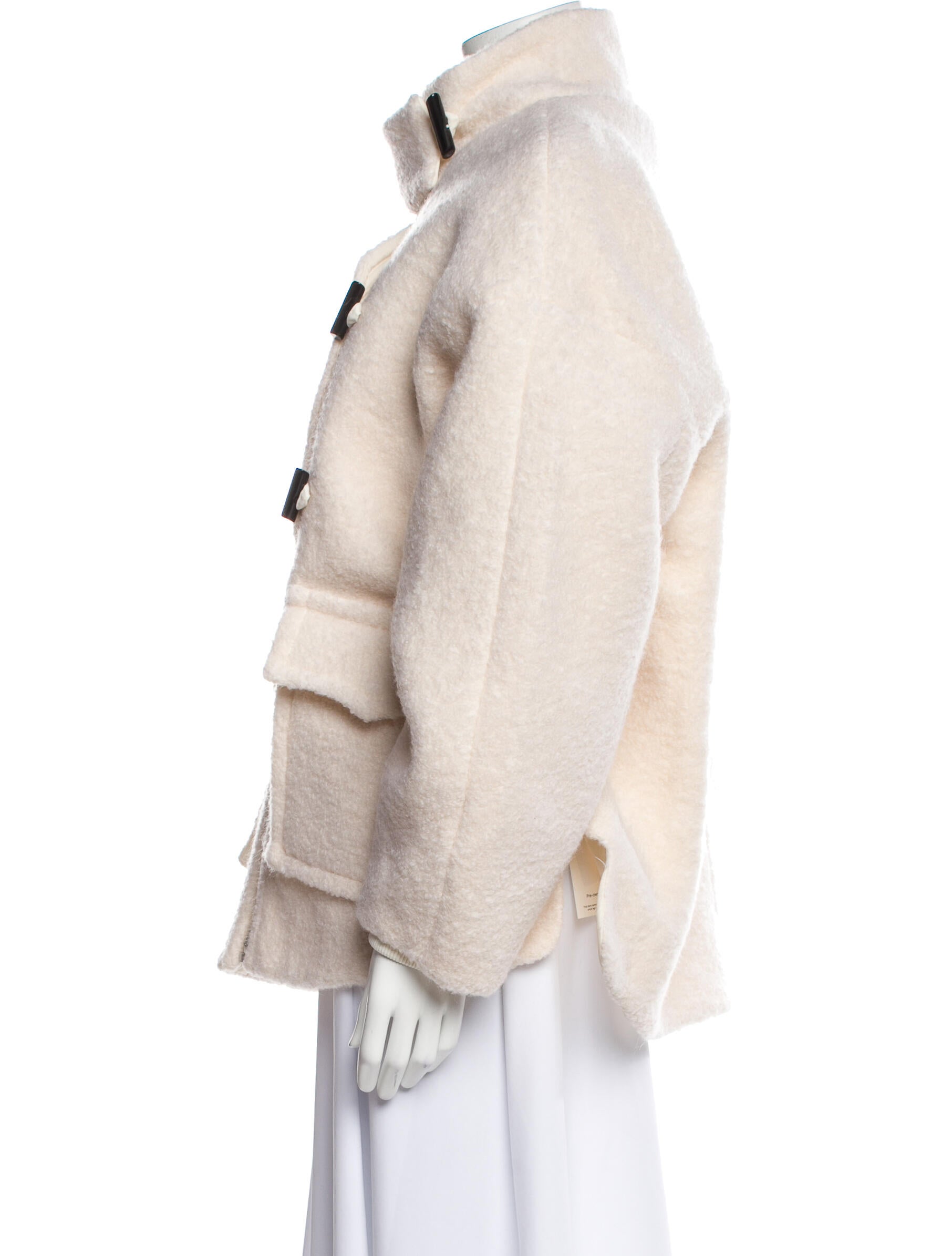 Ganni Wool Faux Fur Jacket