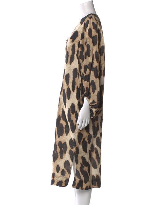 Ganni Animal Print Midi Length Dress