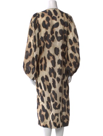 Ganni Animal Print Midi Length Dress