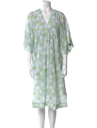 Ganni Floral Print Knee-Length Dress