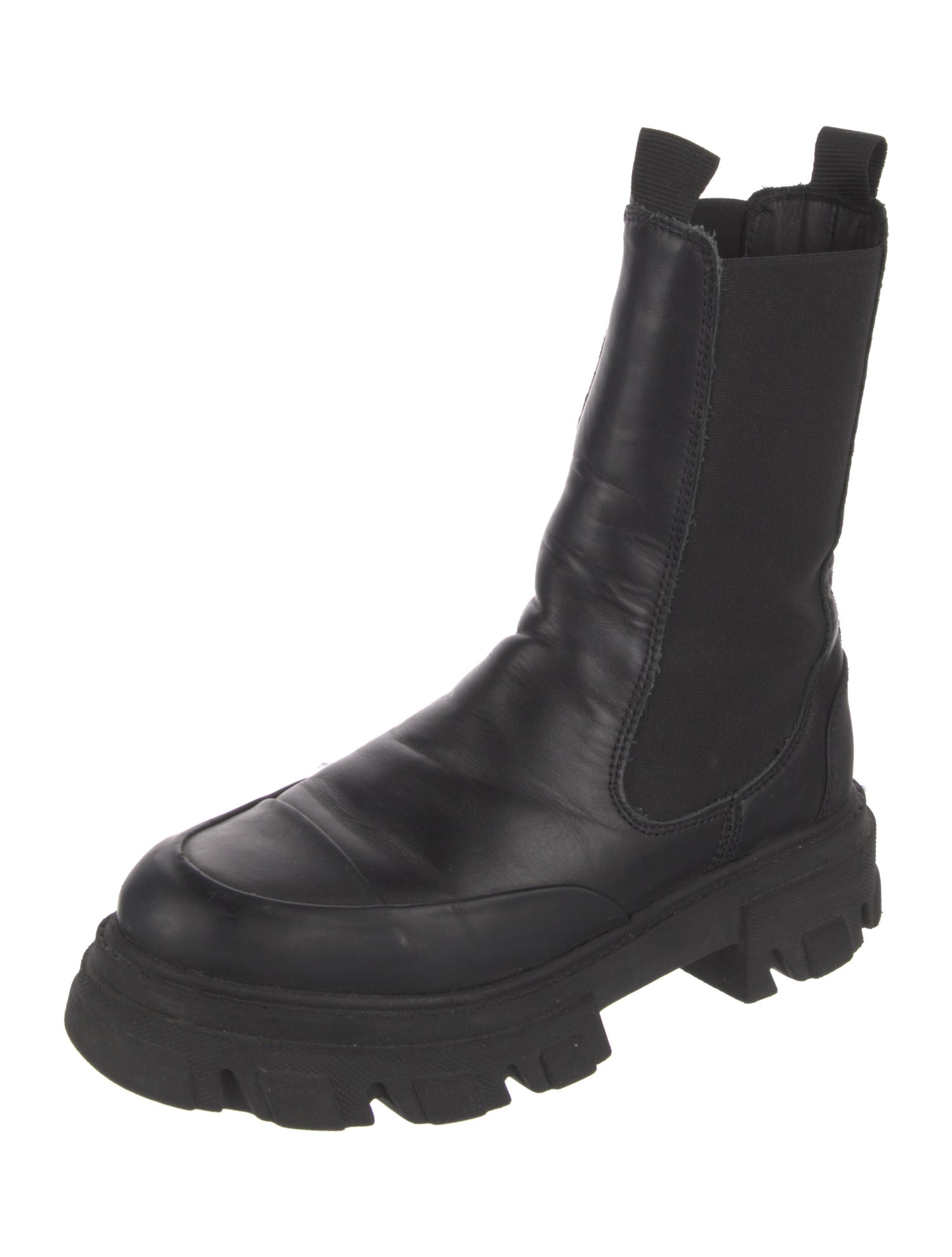 Ganni Leather Chelsea Boots