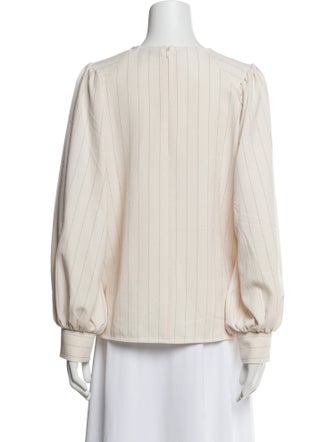 Ganni Crew Neck Long Sleeve Blouse